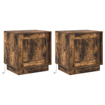 Casa si Gradina - Mobilier - Comode si corpuri - Noptiere - Noptiera cu lumini LED 2 buc Afumat Stejar 44x34,5x45 cm - Infinity.ro