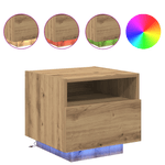 Casa si Gradina - Mobilier - Comode si corpuri - Noptiere - Noptiera cu LED-uri, stejar artizanal, 40x39x37 cm - Infinity.ro