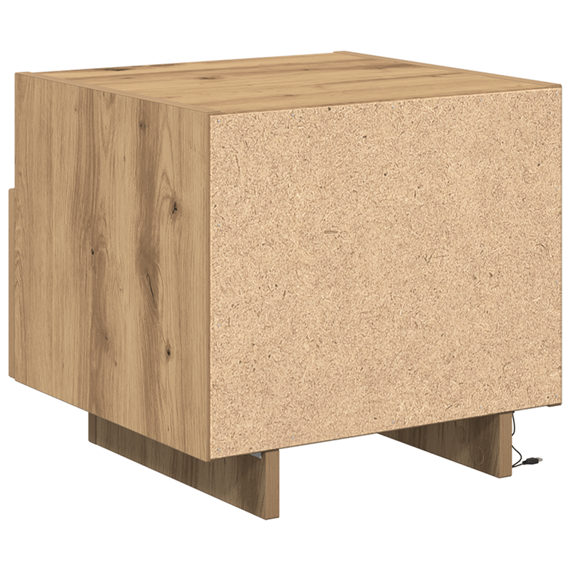Casa si Gradina - Mobilier - Comode si corpuri - Noptiere - Noptiera cu LED-uri, stejar artizanal, 40x39x37 cm - Infinity.ro