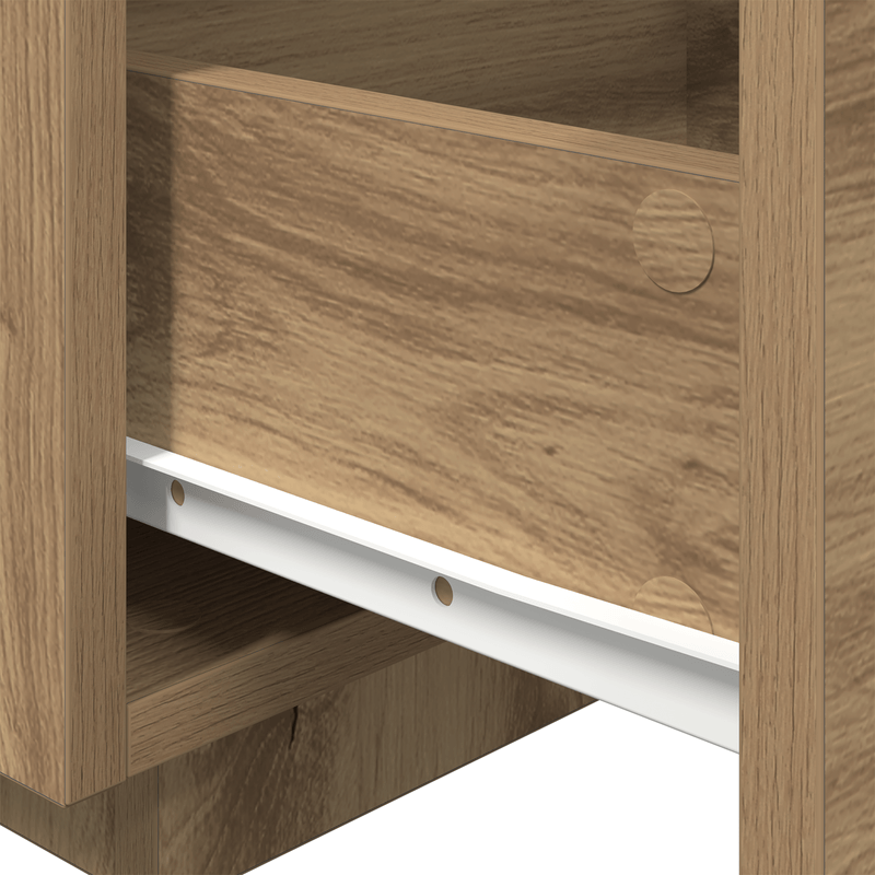 Casa si Gradina - Mobilier - Comode si corpuri - Noptiere - Noptiera cu LED-uri, stejar artizanal, 40x39x37 cm - Infinity.ro