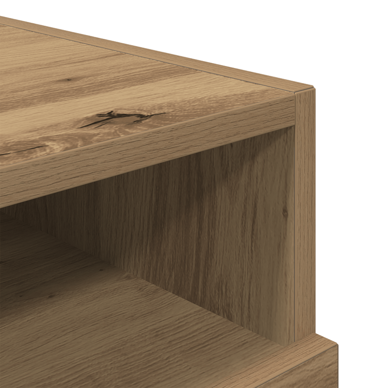 Casa si Gradina - Mobilier - Comode si corpuri - Noptiere - Noptiera cu LED-uri, stejar artizanal, 40x39x37 cm - Infinity.ro