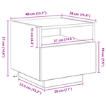 Casa si Gradina - Mobilier - Comode si corpuri - Noptiere - Noptiera cu LED-uri, stejar artizanal, 40x39x37 cm - Infinity.ro