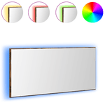 Casa si Gradina - Mobilier - Mobilier baie - Corpuri baie - Dulap de baie cu oglinda si LED, stejar fumuriu, 80x37 cm - Infinity.ro