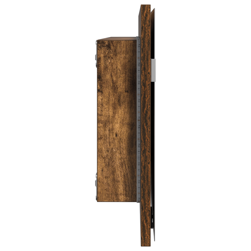 Casa si Gradina - Mobilier - Mobilier baie - Corpuri baie - Dulap de baie cu oglinda si LED, stejar fumuriu, 80x37 cm - Infinity.ro