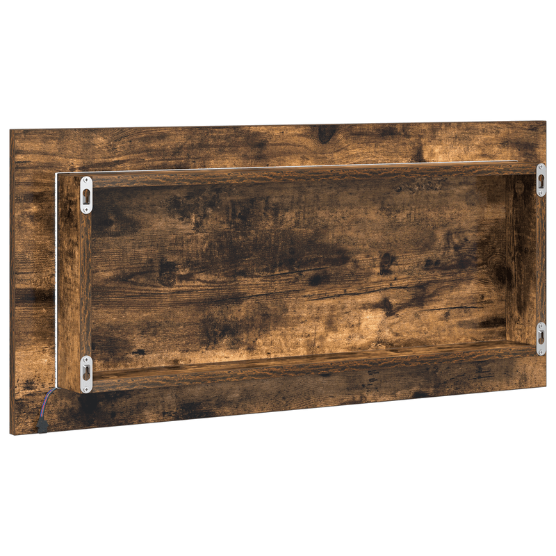 Casa si Gradina - Mobilier - Mobilier baie - Corpuri baie - Dulap de baie cu oglinda si LED, stejar fumuriu, 80x37 cm - Infinity.ro