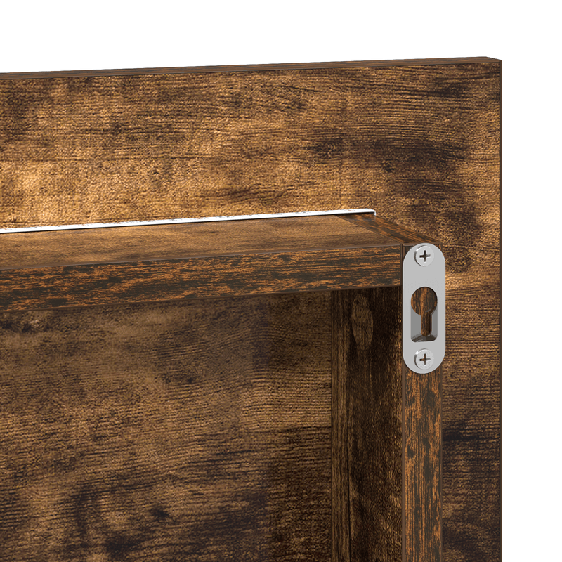 Casa si Gradina - Mobilier - Mobilier baie - Corpuri baie - Dulap de baie cu oglinda si LED, stejar fumuriu, 80x37 cm - Infinity.ro