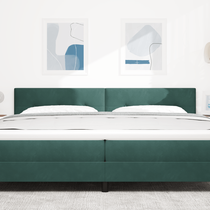 Casa si Gradina - Mobilier - Paturi si accesorii - Accesorii paturi - Tablie de pat cu nasturi verde inchis 200 cm catifea - Infinity.ro