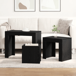 Casa si Gradina - Mobilier - Mese si birouri - Masute de cafea - Set 3 masute de cafea stivuibile, stejar negru, lemn prelucrat - Infinity.ro