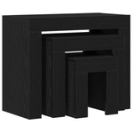 Casa si Gradina - Mobilier - Mese si birouri - Masute de cafea - Set 3 masute de cafea stivuibile, stejar negru, lemn prelucrat - Infinity.ro