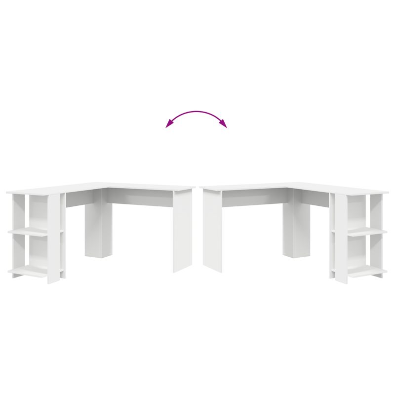 Casa si Gradina - Mobilier - Mese si birouri - Birouri - Birou Alb de Colt Alb Lemn aglomerat Mare Stocare Birou de colt - Infinity.ro