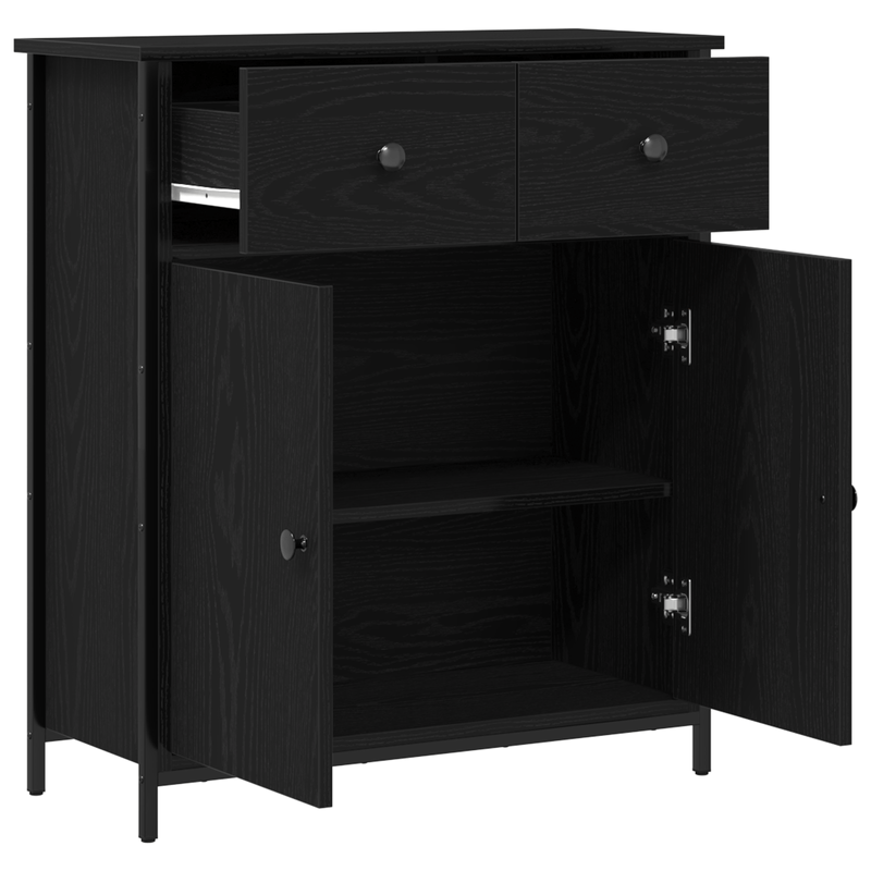 Casa si Gradina - Mobilier - Comode si corpuri - Comode - Dulap, stejar negru, 70x30x80 cm, lemn prelucrat si otel - Infinity.ro