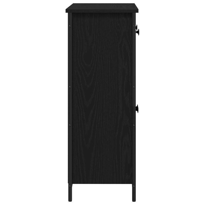 Casa si Gradina - Mobilier - Comode si corpuri - Comode - Dulap, stejar negru, 70x30x80 cm, lemn prelucrat si otel - Infinity.ro