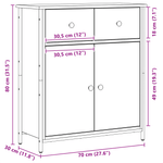 Casa si Gradina - Mobilier - Comode si corpuri - Comode - Dulap, stejar negru, 70x30x80 cm, lemn prelucrat si otel - Infinity.ro
