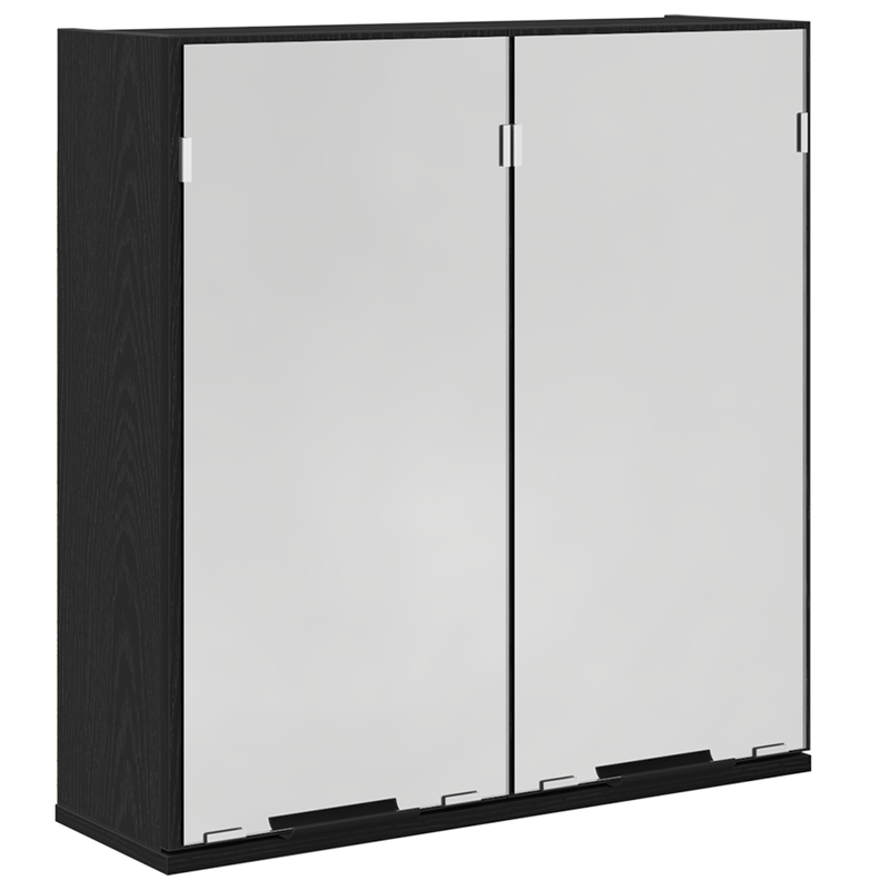 Casa si Gradina - Mobilier - Mobilier baie - Corpuri baie - Cabinet cu oglinda pentru baie - Stejar negru, 64x20x66.5 cm, Fabricat din lemn prelucrat - Infinity.ro