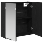 Casa si Gradina - Mobilier - Mobilier baie - Corpuri baie - Cabinet cu oglinda pentru baie - Stejar negru, 64x20x66.5 cm, Fabricat din lemn prelucrat - Infinity.ro