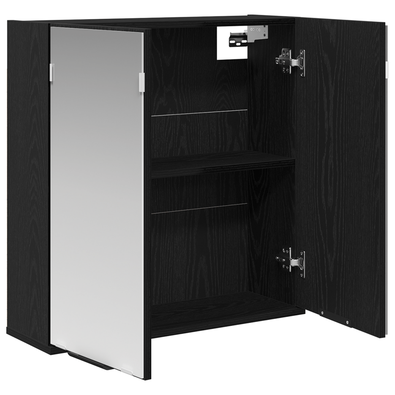 Casa si Gradina - Mobilier - Mobilier baie - Corpuri baie - Cabinet cu oglinda pentru baie - Stejar negru, 64x20x66.5 cm, Fabricat din lemn prelucrat - Infinity.ro