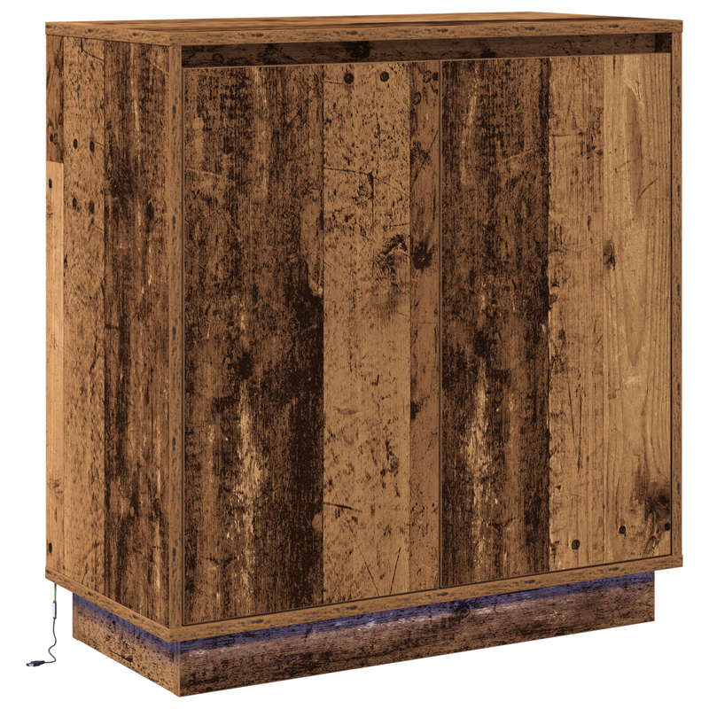 Casa si Gradina - Mobilier - Comode si corpuri - Noptiere - Dulap cu LED, lemn vechi, 71x34,5x75 cm, lemn prelucrat - Infinity.ro