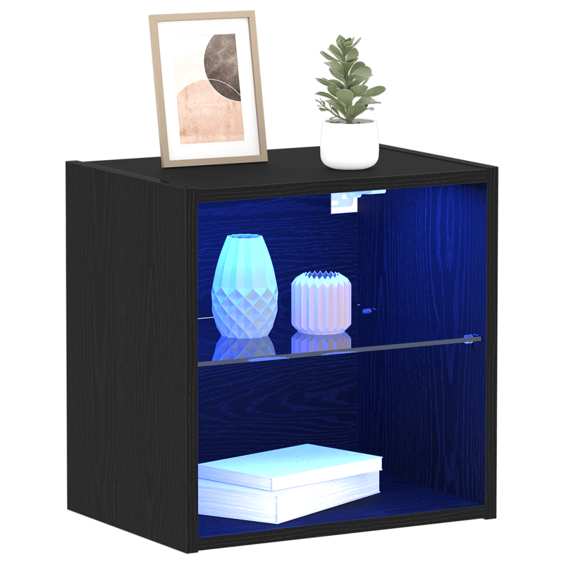 Casa si Gradina - Mobilier - Biblioteci si rafturi - Rafturi - Raft suspendat, 2 buc., stejar negru, 40x28,5x40 cm, lemn - Infinity.ro