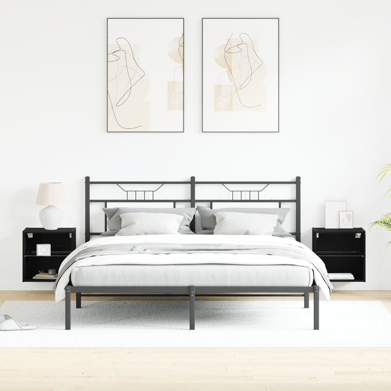 Casa si Gradina - Mobilier - Biblioteci si rafturi - Rafturi - Raft suspendat, 2 buc., stejar negru, 40x28,5x40 cm, lemn - Infinity.ro