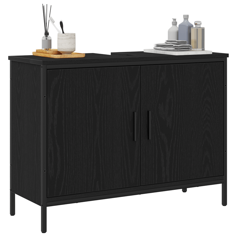 Casa si Gradina - Mobilier - Mobilier baie - Comode baie - Comoda chiuveta de baie, stejar negru 80x30x60 cm lemn prelucrat - Infinity.ro
