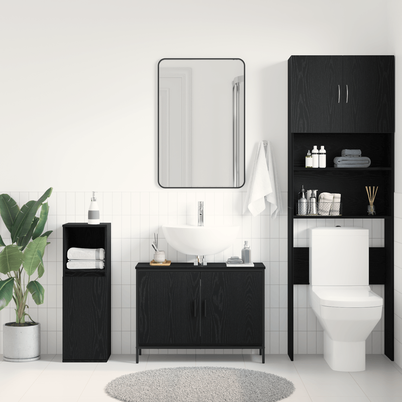 Casa si Gradina - Mobilier - Mobilier baie - Comode baie - Comoda chiuveta de baie, stejar negru 80x30x60 cm lemn prelucrat - Infinity.ro