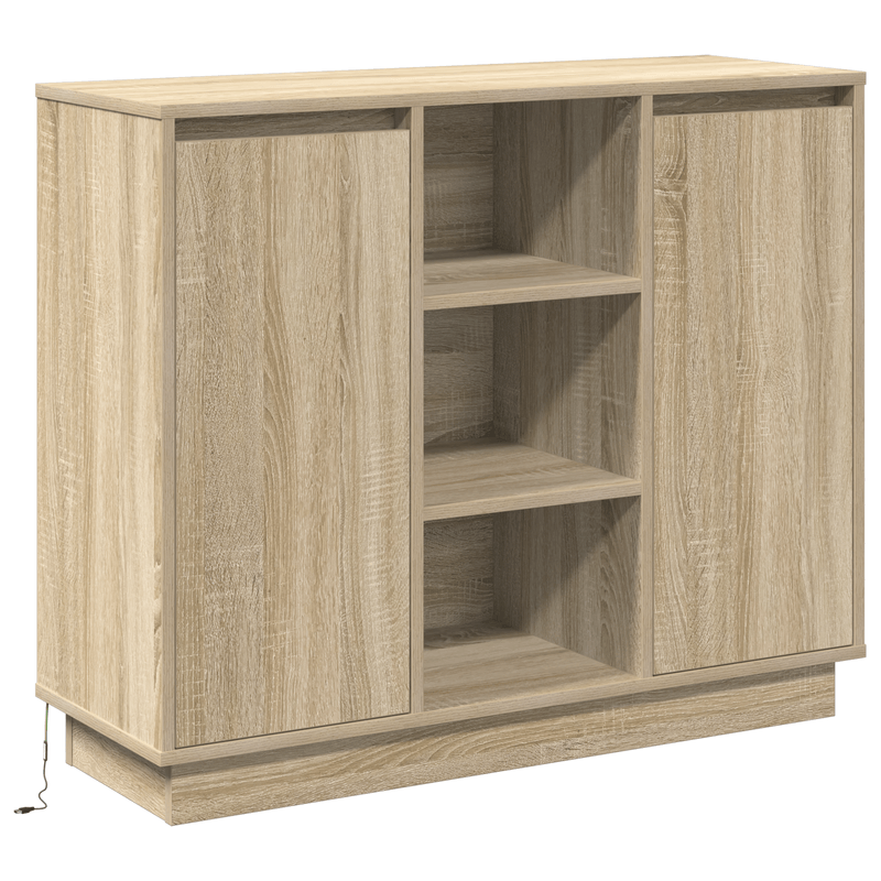 Casa si Gradina - Mobilier - Comode si corpuri - Comode - Comoda cu LED Stejar Sonoma 90x32x75 cm Lemn prelucrat - Infinity.ro