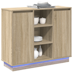 Casa si Gradina - Mobilier - Comode si corpuri - Comode - Comoda cu LED Stejar Sonoma 90x32x75 cm Lemn prelucrat - Infinity.ro