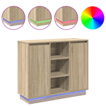 Casa si Gradina - Mobilier - Comode si corpuri - Comode - Comoda cu LED Stejar Sonoma 90x32x75 cm Lemn prelucrat - Infinity.ro