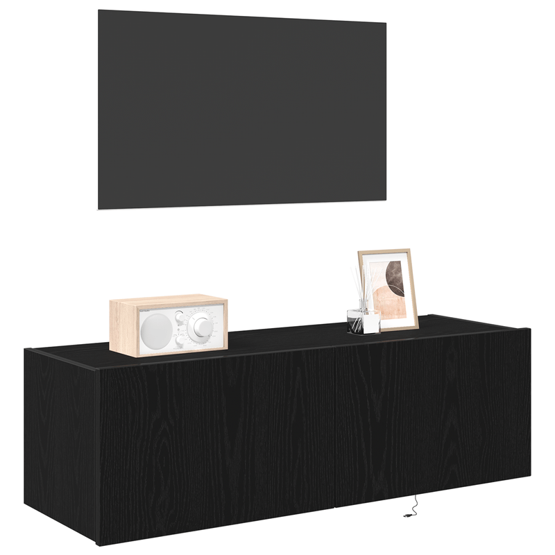 Casa si Gradina - Mobilier - Comode si corpuri - Comode - Dulap de perete cu LED-uri, stejar negru, 100x35x31 cm - Infinity.ro