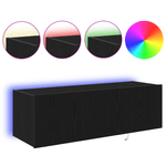 Casa si Gradina - Mobilier - Comode si corpuri - Comode - Dulap de perete cu LED-uri, stejar negru, 100x35x31 cm - Infinity.ro