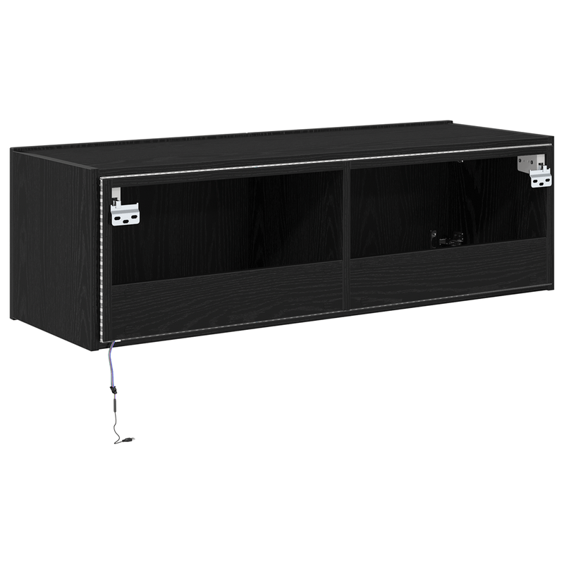 Casa si Gradina - Mobilier - Comode si corpuri - Comode - Dulap de perete cu LED-uri, stejar negru, 100x35x31 cm - Infinity.ro