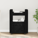 Casa si Gradina - Bucatarie si vesela - Ustensile bucatarie - Cosuri servire - Carucior de bucatarie, stejar negru, 60x45x80 cm lemn prelucrat - Infinity.ro