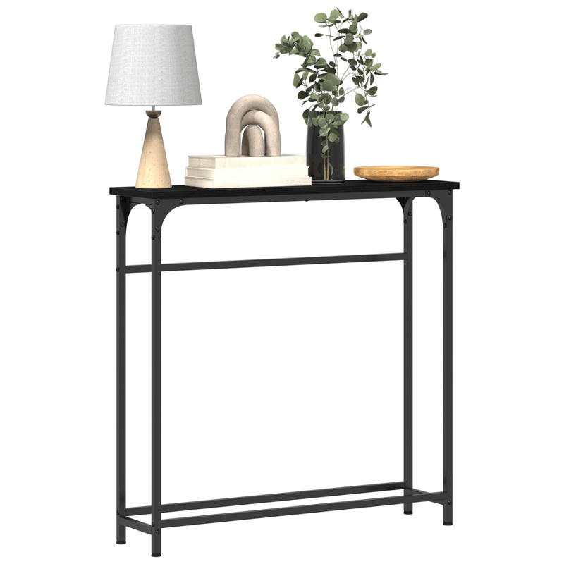 Casa si Gradina - Mobilier - Comode si corpuri - Console - Masa Consola Negru Stejar 75x19,5x75 cm Lemn prelucrat - Infinity.ro