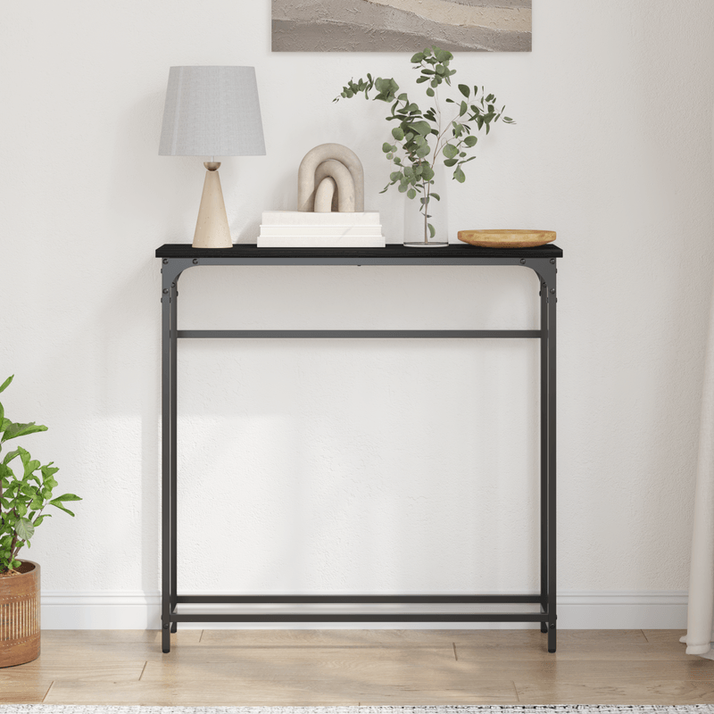 Casa si Gradina - Mobilier - Comode si corpuri - Console - Masa Consola Negru Stejar 75x19,5x75 cm Lemn prelucrat - Infinity.ro