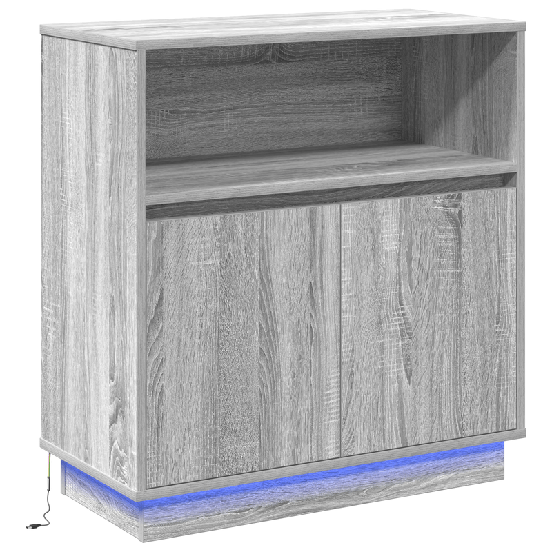 Casa si Gradina - Mobilier - Comode si corpuri - Comode - Dulap cu LED Gri Sonoma 71x34,5x75 cm Lemn prelucrat - Infinity.ro