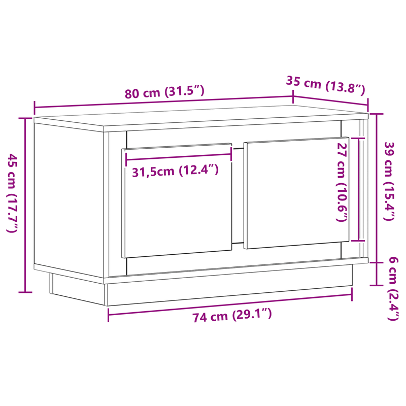 Casa si Gradina - Mobilier - Comode si corpuri - Comode - Dulap TV, stejar negru, 80x35x45 cm, lemn prelucrat - Infinity.ro