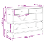 Casa si Gradina - Mobilier - Comode si corpuri - Console - Masa de Consola Stejar Negru 100x34.5x75 cm Lemn de inginerie - Infinity.ro