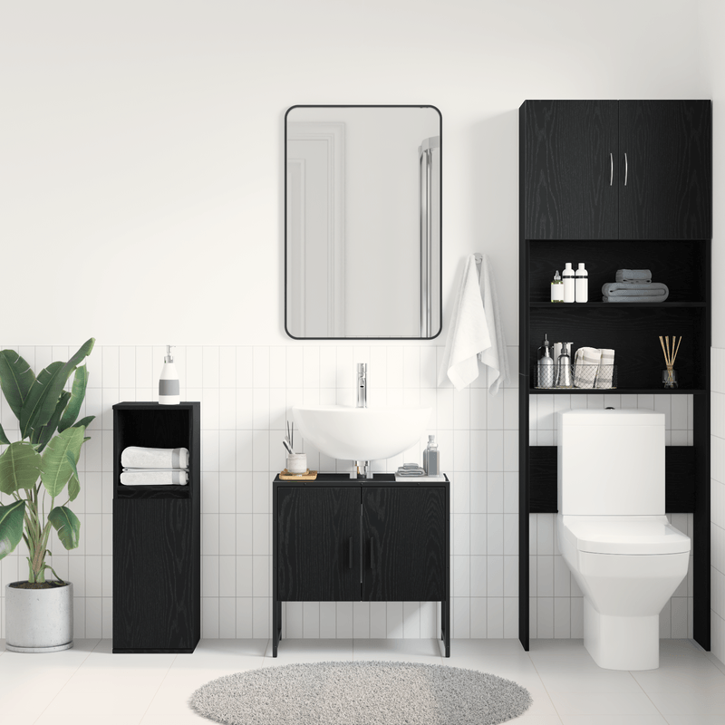 Casa si Gradina - Mobilier - Mobilier baie - Comode baie - Comoda chiuveta de baie, stejar negru 60x33x60 cm lemn prelucrat - Infinity.ro
