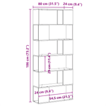 Casa si Gradina - Mobilier - Mese si birouri - Birouri - Biblioteca, stejar negru, 80x24x186 cm, lemn prelucrat - Infinity.ro