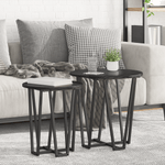 Casa si Gradina - Mobilier - Mese si birouri - Mese living - Set 2 mese laterale, stejar negru, MDF si metal - Infinity.ro
