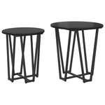 Casa si Gradina - Mobilier - Mese si birouri - Mese living - Set 2 mese laterale, stejar negru, MDF si metal - Infinity.ro