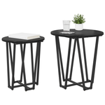 Casa si Gradina - Mobilier - Mese si birouri - Mese living - Set 2 mese laterale, stejar negru, MDF si metal - Infinity.ro