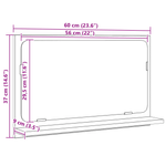 Casa si Gradina - Mobilier - Mobilier baie - Oglinzi baie - oglinda de baie  Negru Stejar 60x10,5x37 cm Lemn compozit - Infinity.ro