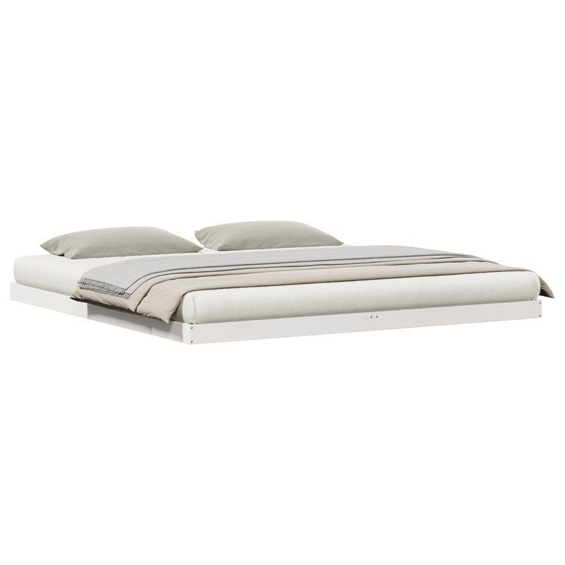 Casa si Gradina - Mobilier - Paturi si accesorii - Paturi - Cadru de pat de podea, alb, 200x220 cm, lemn masiv de pin - Infinity.ro