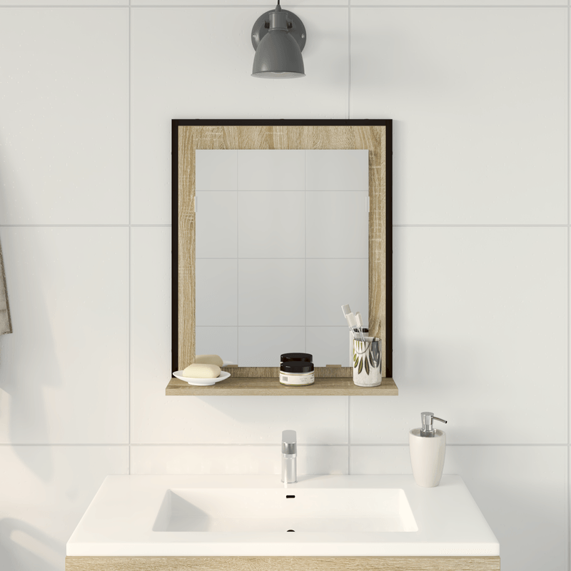 Casa si Gradina - Mobilier - Mobilier baie - Oglinzi baie - Oglinda baie cu raft stejar sonoma 50x12x60 cm lemn prelucrat - Infinity.ro