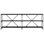 Casa si Gradina - Mobilier - Comode si corpuri - Console - Masa consola, stejar negru, 200x30x75 cm, lemn prelucrat & otel - Infinity.ro