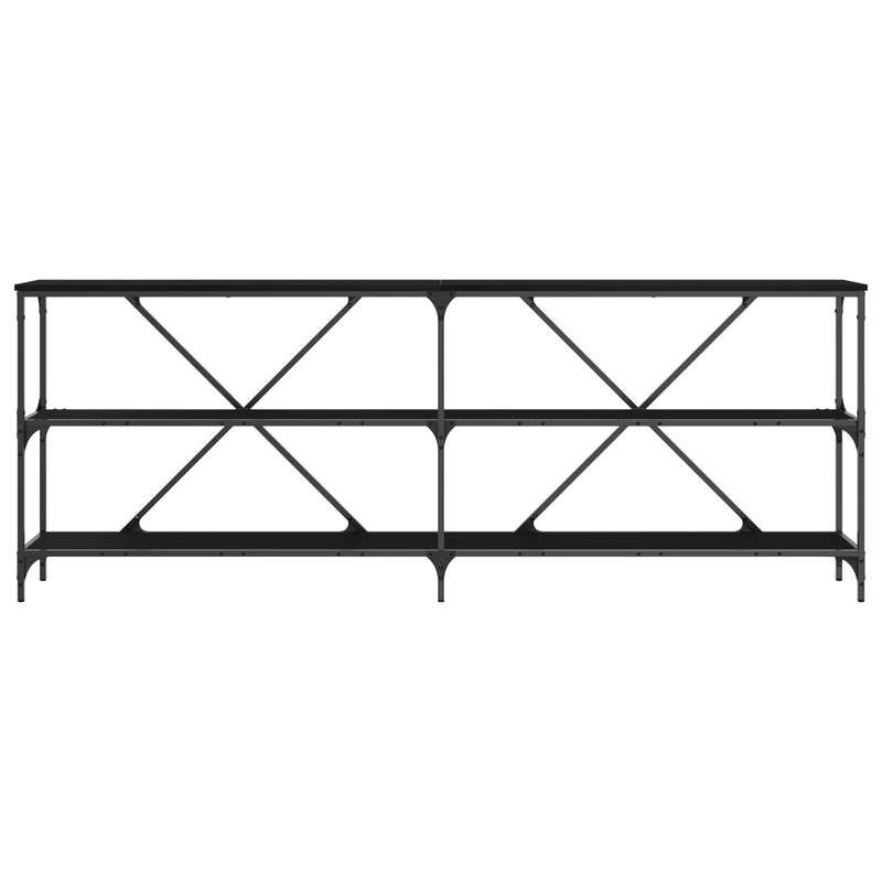 Casa si Gradina - Mobilier - Comode si corpuri - Console - Masa consola, stejar negru, 200x30x75 cm, lemn prelucrat & otel - Infinity.ro