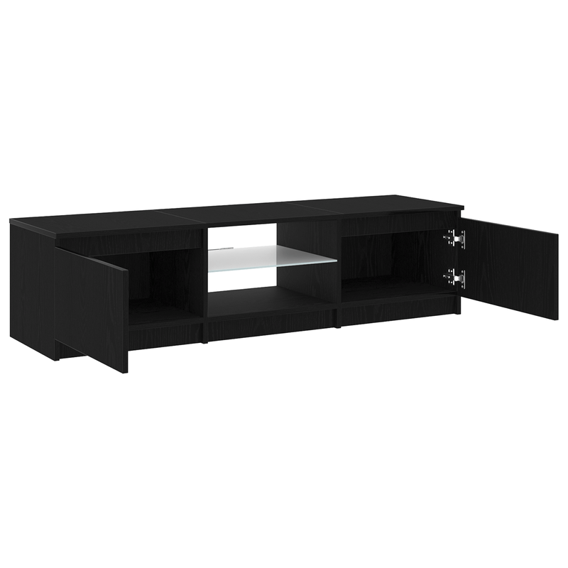 Casa si Gradina - Mobilier - Comode si corpuri - Comode - Dulap TV cu lumini LED Stejar Negru 140x40x35,5 cm Lemn - Infinity.ro
