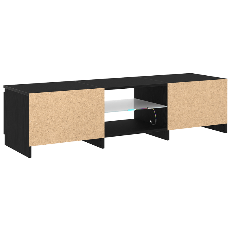 Casa si Gradina - Mobilier - Comode si corpuri - Comode - Dulap TV cu lumini LED Stejar Negru 140x40x35,5 cm Lemn - Infinity.ro