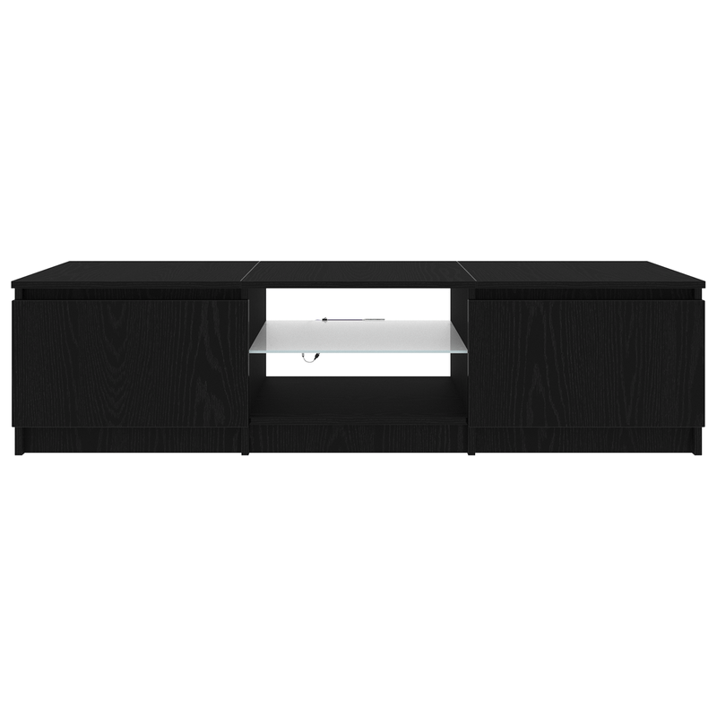 Casa si Gradina - Mobilier - Comode si corpuri - Comode - Dulap TV cu lumini LED Stejar Negru 140x40x35,5 cm Lemn - Infinity.ro